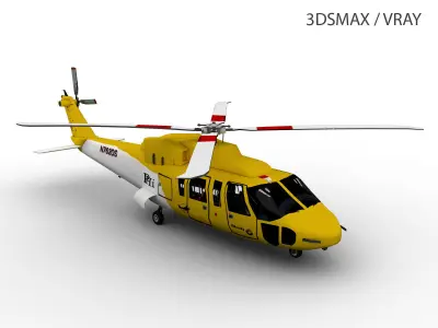 S-76 SIKORSKY Low-poly 3D model