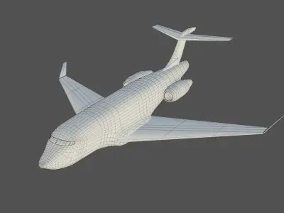 Business Jet - Low Poly - Game Ready - PBR Low-poly 3D model