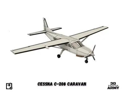 Cessna 208 Caravan 3D print model
