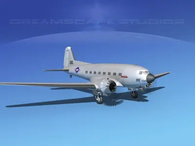 Douglas C-47 Dakota NASA V1 3D model