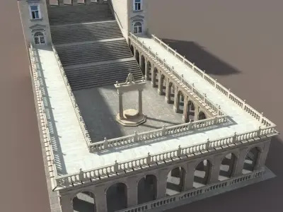 Montecassino Castle - Patio 3D model