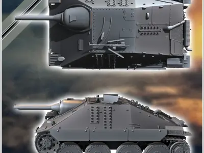 Flammpanzer 38t Hetzer - miniatures tabletop scenery 3D print model
