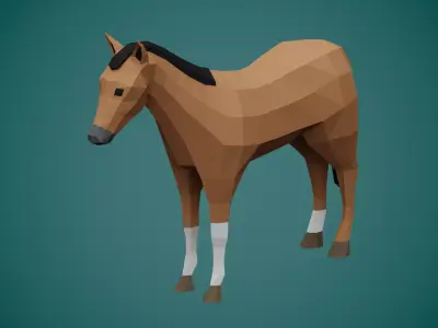 Stylized HORSE Free low-poly 3D model