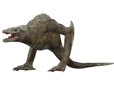 Skullcrawler Rigged - Giant reptile Low-poly 3D model