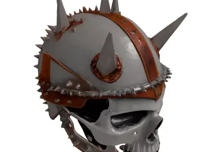 Spiked Skull Warrior Helmet 3D model