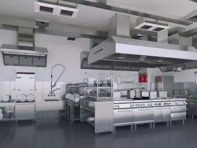 Commercial Kitchen v1 3D model