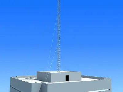 Modern city tower building 90 3D model