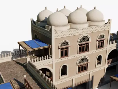 Middle East Apartment Complex Low-poly 3D model