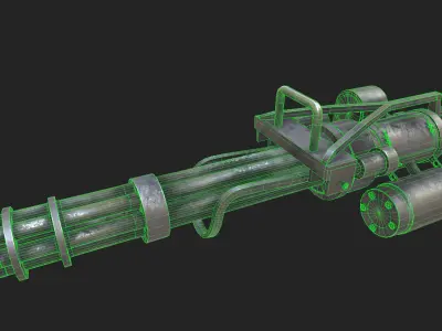 Minigun 02 Low-poly 3D model