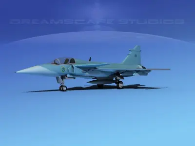 SAAB S39 Gripen Fighter V03 3D model