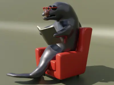 Philosopher dolphin 3D model