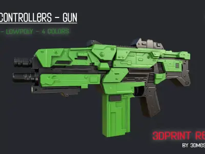  City Controllers - Standard Gun - PBR lowpoly 3dprint Ready Low-poly 3D model