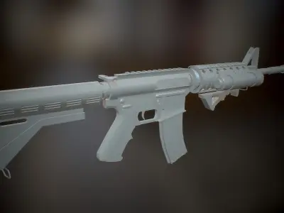 Operator and Weapons Low-poly 3D model