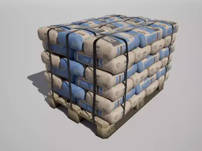 Brick Cement Pallet 3D model