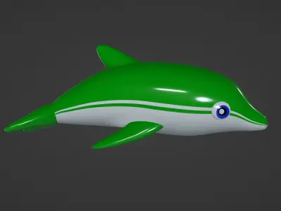 Inflatable dolphin green 3D model