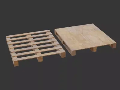 Wooden Pallets Low-poly 3D model