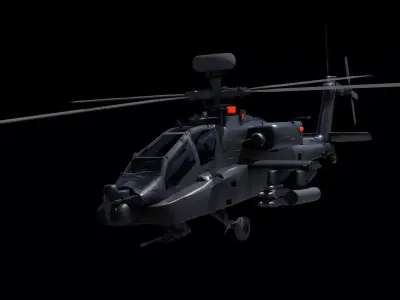 Helicopter Apache Lowpoly 4k Low-poly 3D model
