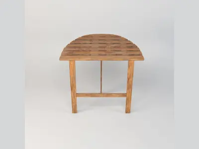 Outdoor Wooden Foldable Table Low-poly 3D model