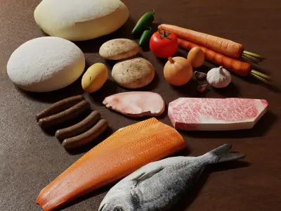 Food Ingredients 3D model