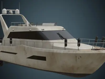 Motor Yacht 1B Low-poly 3D model