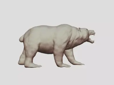 Growling Grizzly Bear Free 3D print model