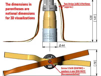 3B30 submunition off artillery cluster rockets 3D model