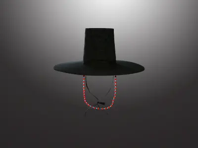 Korean Hat-01 Low-poly 3D model