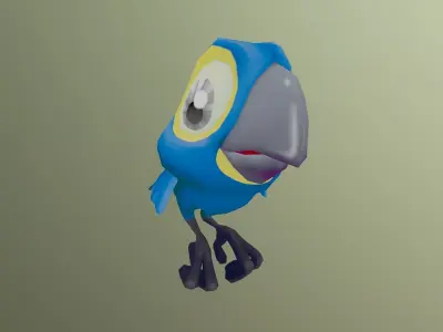 Hyacint macaw animated Low-poly 3D model