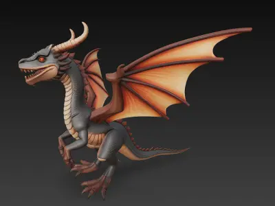 Dragon Realistic 3D Model Basic - Low Poly Realistic Low-poly 3D model