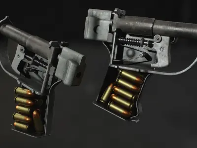 PBR American FP-45 Liberator Pistol Low-poly 3D model