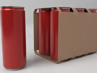 Beverage Branding Package No12 6Pack Low-poly 3D model