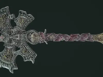 Undead poleaxe Low-poly 3D model