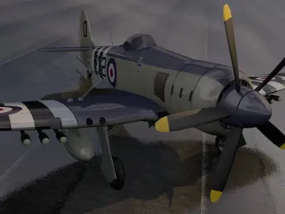 Hawker Sea Fury FB-11 3D model