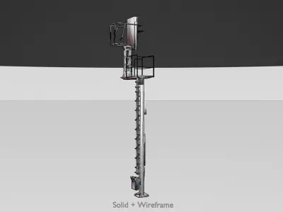 KS Railway Signal Post 7000mm Version-5 Low-poly 3D model