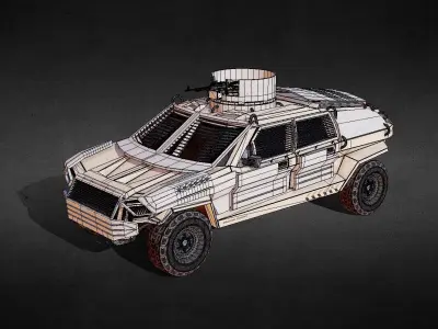 Military Suv Gameready Low-poly 3D model