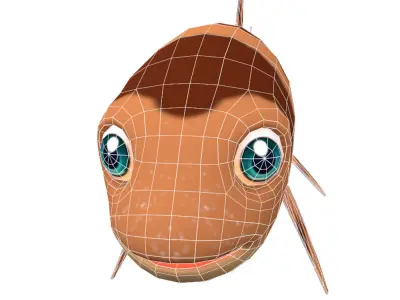 White Spotted Bamboo Shark Animated Fish  Low-poly 3D model