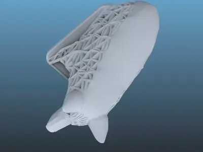 Futuristic Cyber Wolf Statue PM-84 3D print model