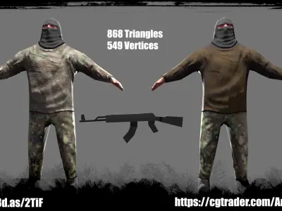 Terrorist v1-5 Free low-poly 3D model