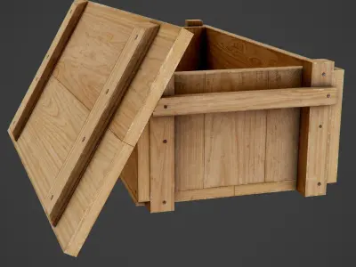 Wooden Ammo Box - PBR Game-Ready Low-poly 3D model