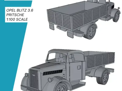 Opel Blitz 3 6 WW2 3D print model