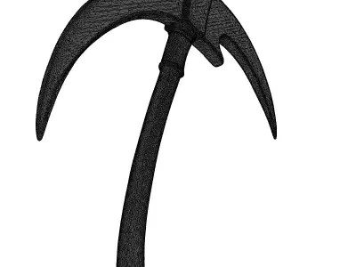 Fantasy War Scythe Battle Axe 3D model
