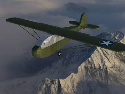 Aeronca TG-5 Aircraft Bomber Low-Poly Low-poly 3D model