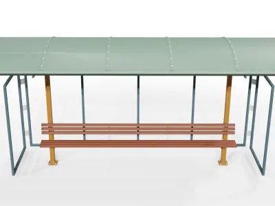 Bus Stand Waiting Area Free low-poly 3D model