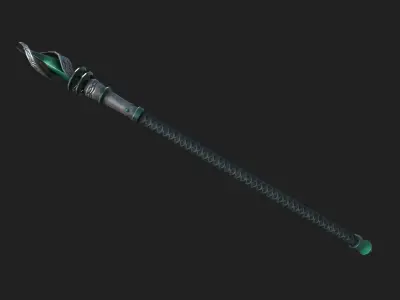 Royal scepter Low-poly 3D model