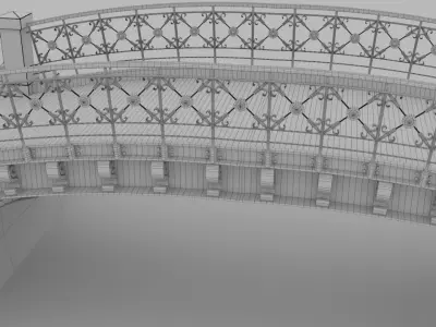 Bridge over river 3D model