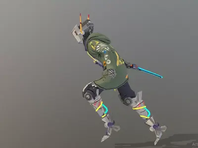 CYBORG Sword Warrior Run 3D model