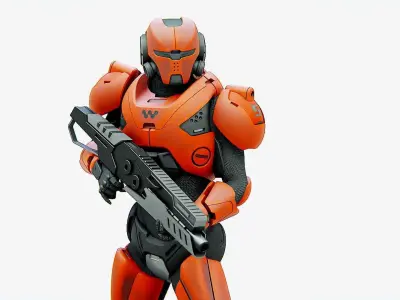 CYBER SOLDIER F-3000   RIGGED 3D model