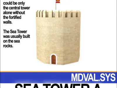 Medieval Sea Tower A 3D model