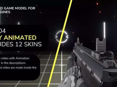 MP7 FPS Animation Low-poly 3D model