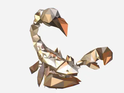 Scorpion - White Scorpio Animated Low Poly Art Low-poly 3D model